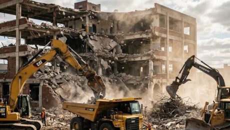 Sloop werkzaamheden aan gebouw met machines (1)