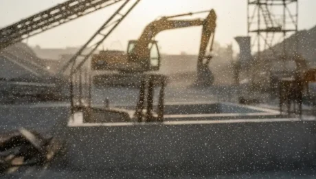 Silica dust in the air