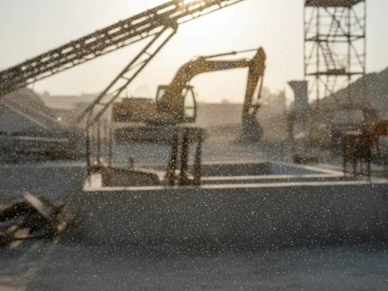Silica dust in the air